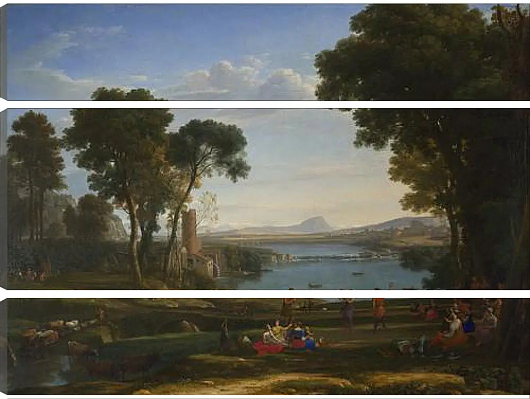 Модульная картина - Landscape with the Marriage of Isaac and Rebecca. Лоррен Клод