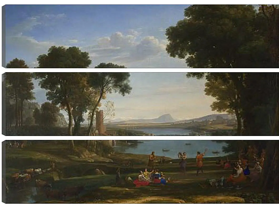 Модульная картина - Landscape with the Marriage of Isaac and Rebecca. Лоррен Клод