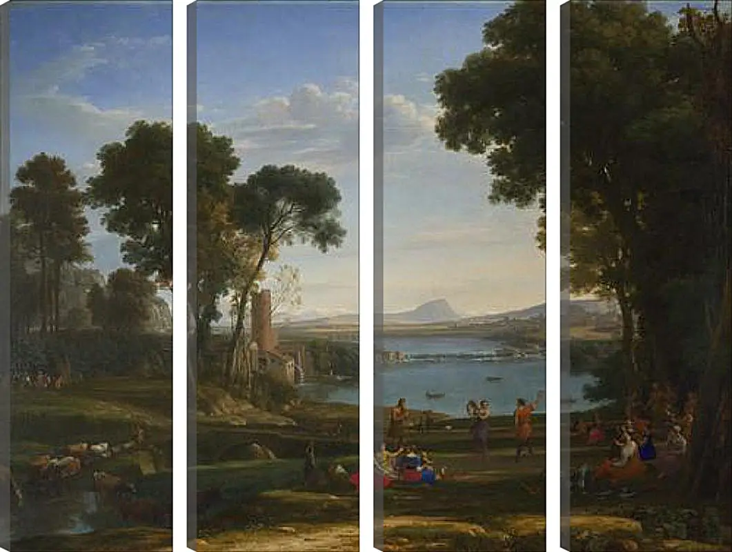 Модульная картина - Landscape with the Marriage of Isaac and Rebecca. Лоррен Клод