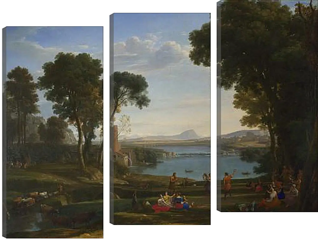 Модульная картина - Landscape with the Marriage of Isaac and Rebecca. Лоррен Клод