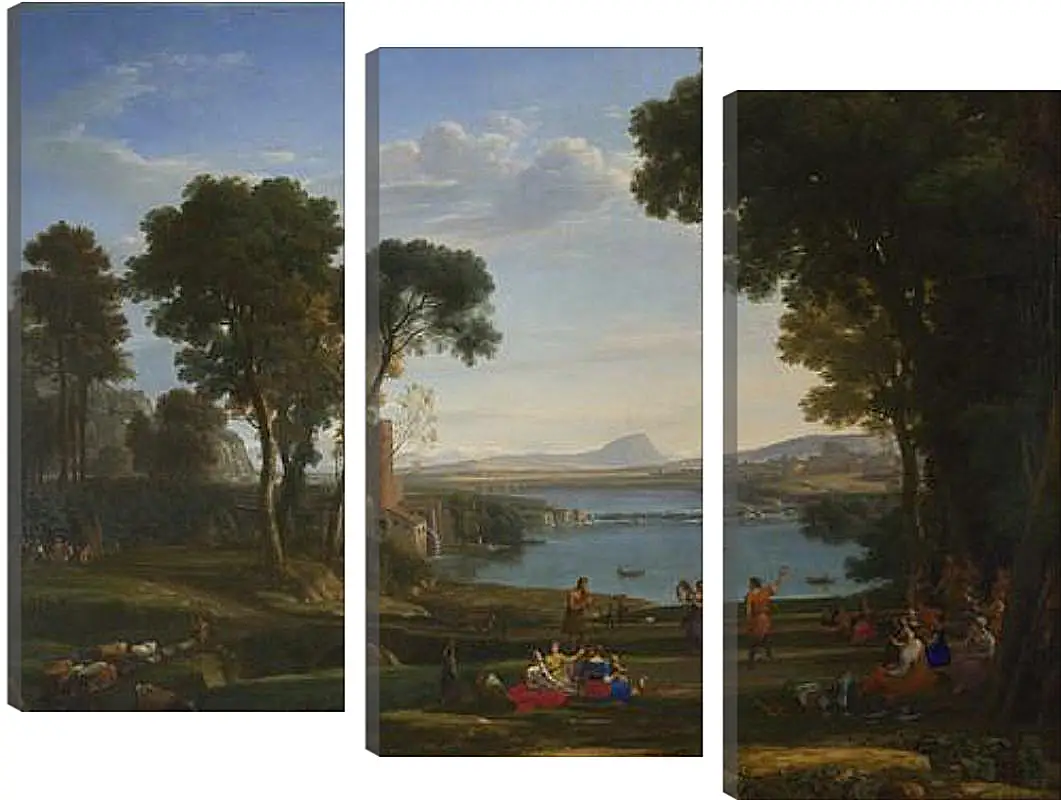 Модульная картина - Landscape with the Marriage of Isaac and Rebecca. Лоррен Клод