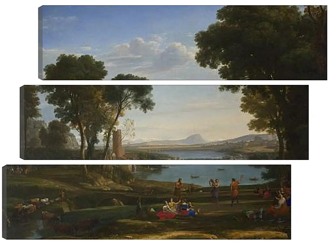 Модульная картина - Landscape with the Marriage of Isaac and Rebecca. Лоррен Клод