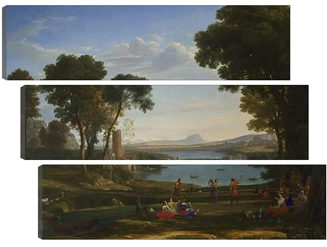 Модульная картина - Landscape with the Marriage of Isaac and Rebecca. Лоррен Клод