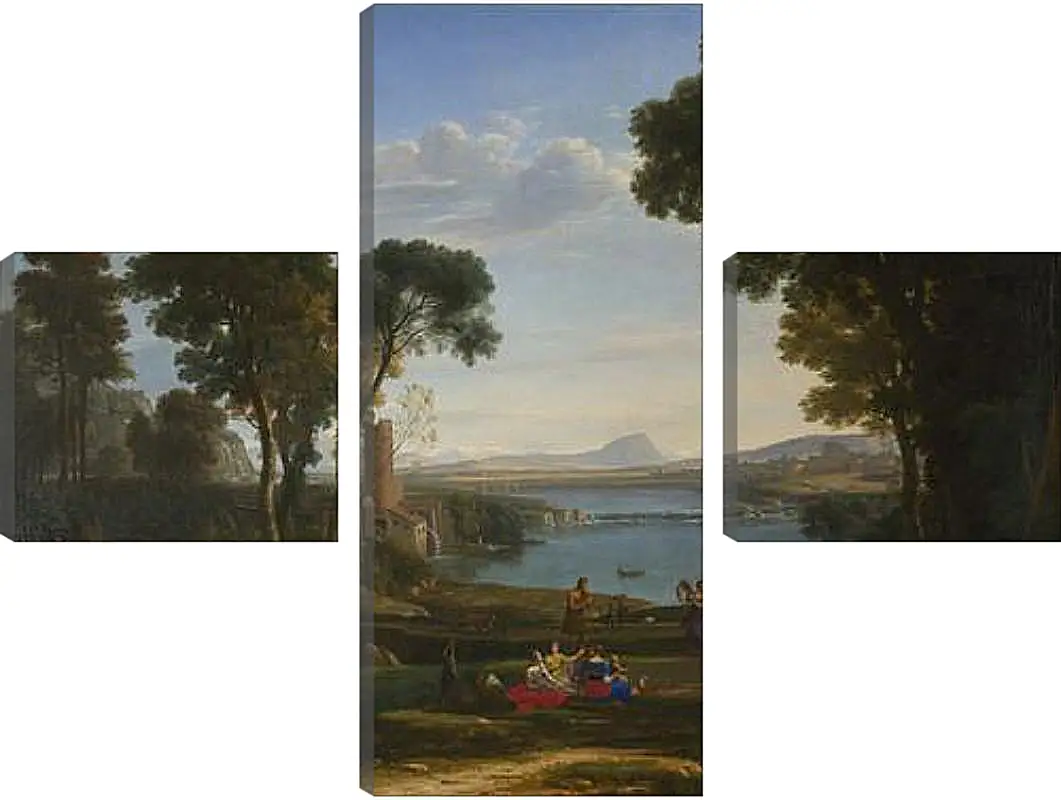 Модульная картина - Landscape with the Marriage of Isaac and Rebecca. Лоррен Клод