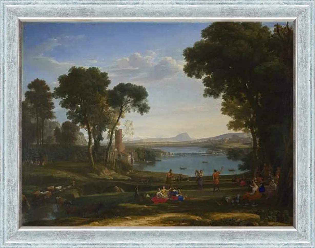 Картина в раме - Landscape with the Marriage of Isaac and Rebecca. Лоррен Клод