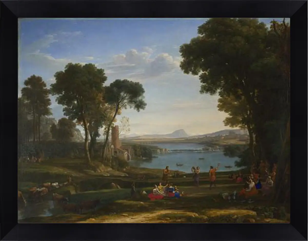 Картина в раме - Landscape with the Marriage of Isaac and Rebecca. Лоррен Клод