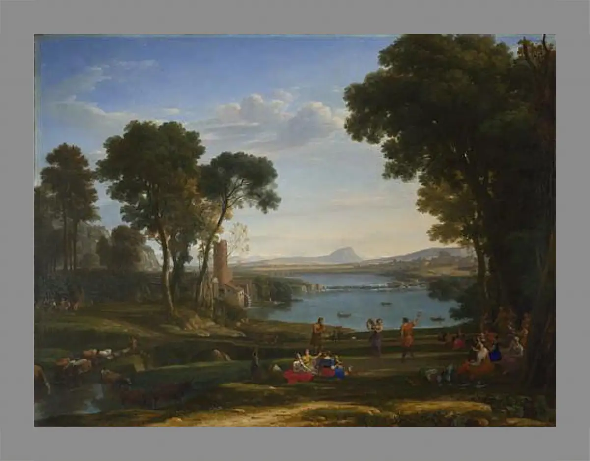 Картина в раме - Landscape with the Marriage of Isaac and Rebecca. Лоррен Клод