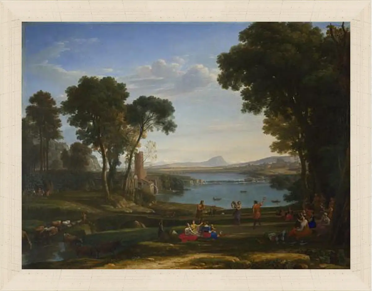 Картина в раме - Landscape with the Marriage of Isaac and Rebecca. Лоррен Клод