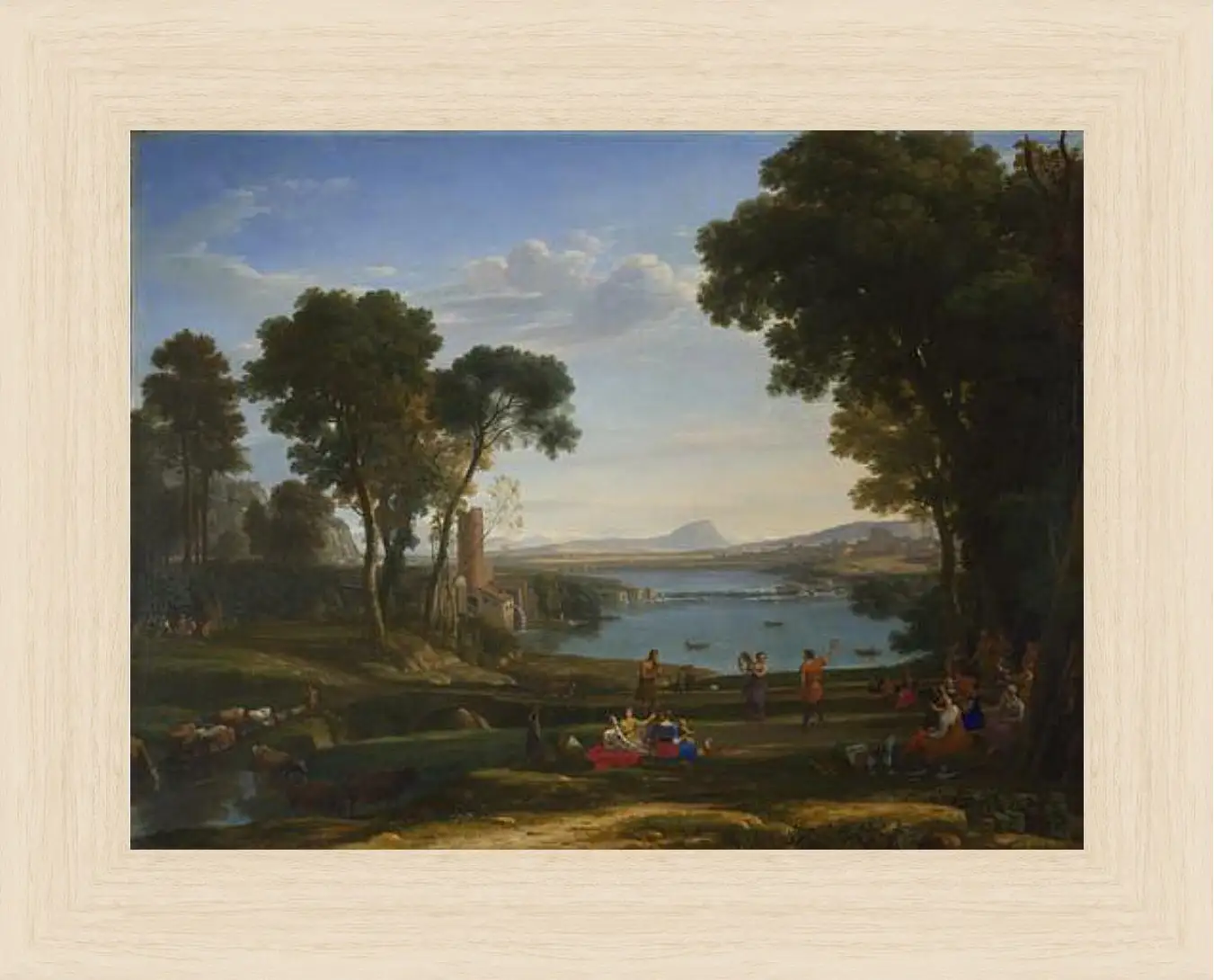 Картина в раме - Landscape with the Marriage of Isaac and Rebecca. Лоррен Клод