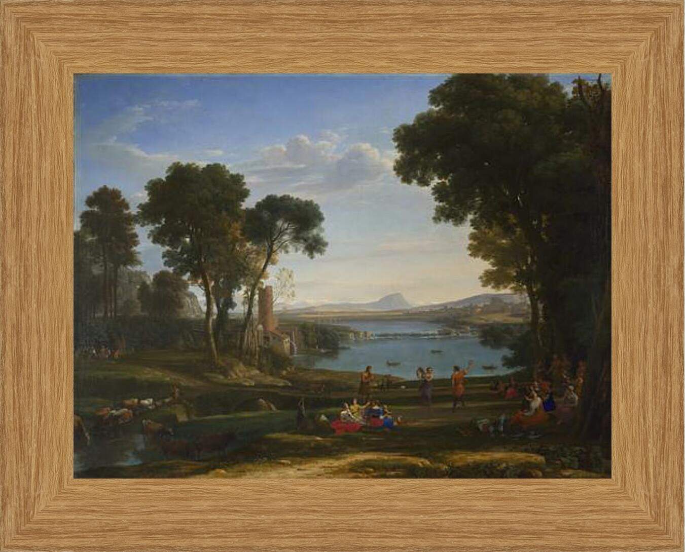 Картина в раме - Landscape with the Marriage of Isaac and Rebecca. Лоррен Клод