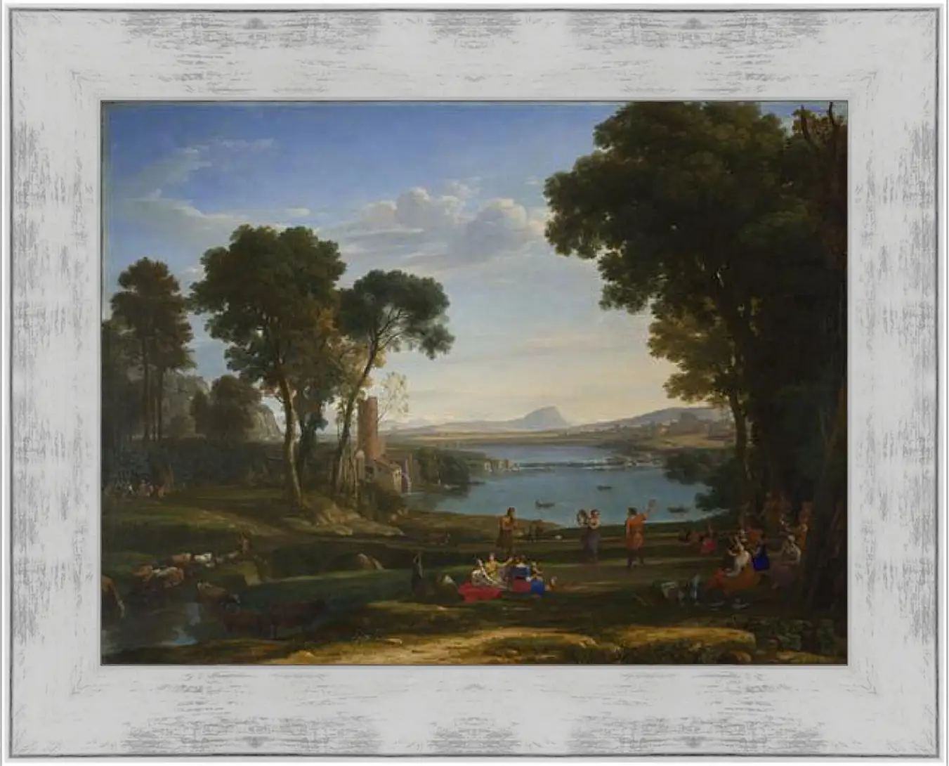 Картина в раме - Landscape with the Marriage of Isaac and Rebecca. Лоррен Клод