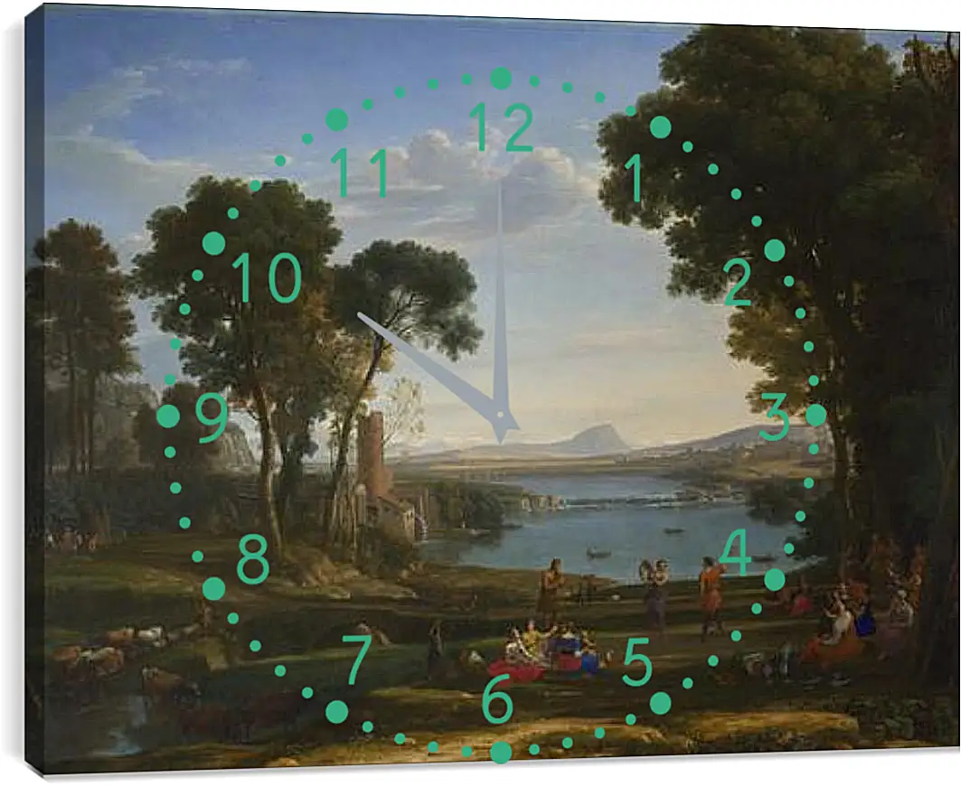 Часы картина - Landscape with the Marriage of Isaac and Rebecca. Лоррен Клод