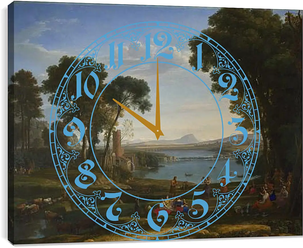 Часы картина - Landscape with the Marriage of Isaac and Rebecca. Лоррен Клод