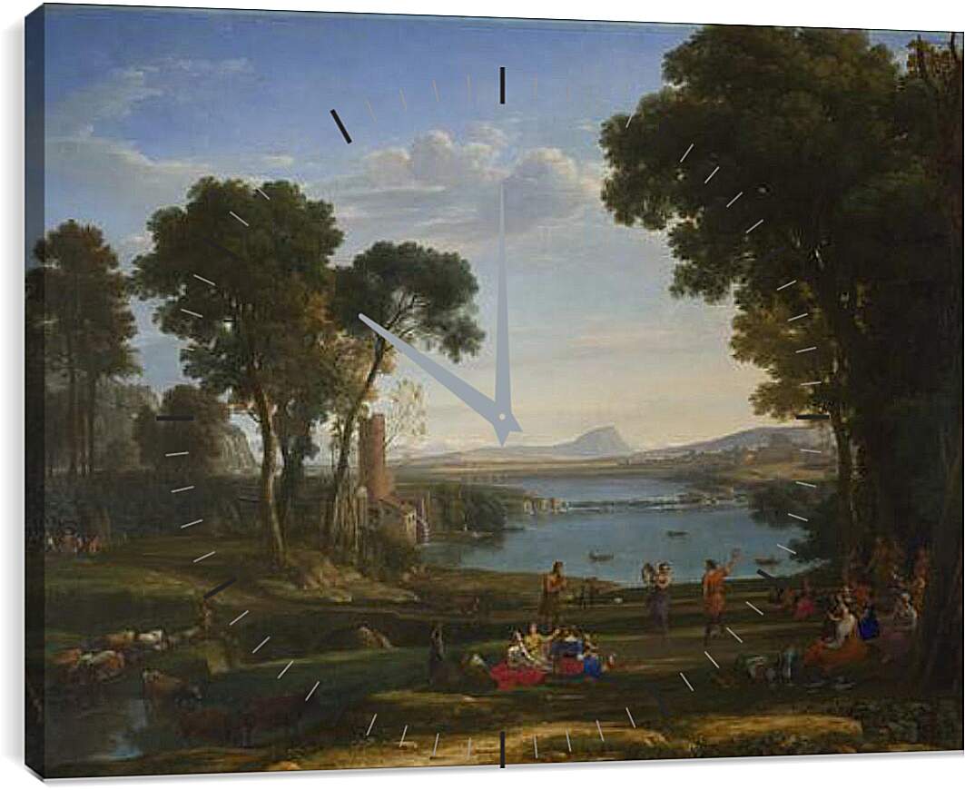 Часы картина - Landscape with the Marriage of Isaac and Rebecca. Лоррен Клод