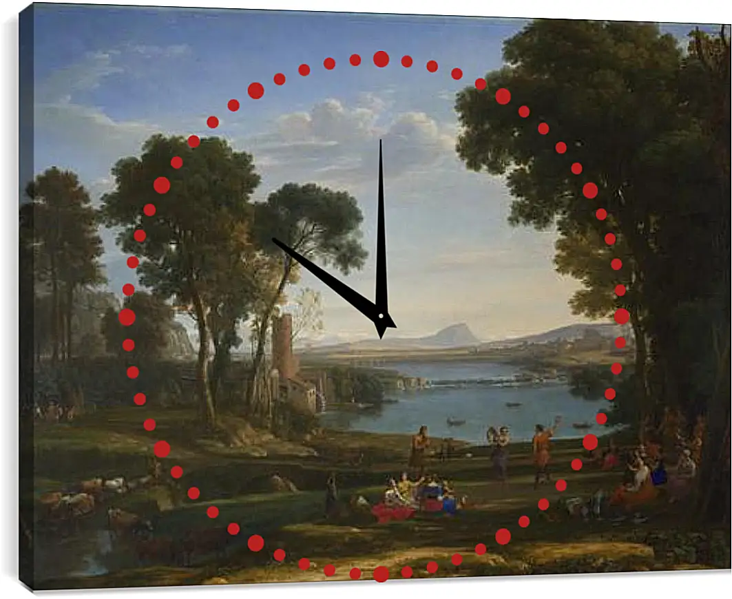 Часы картина - Landscape with the Marriage of Isaac and Rebecca. Лоррен Клод