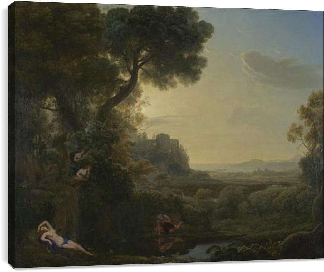 Постер и плакат - Landscape with Narcissus and Echo. Лоррен Клод