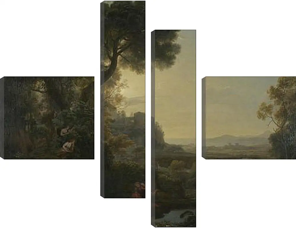 Модульная картина - Landscape with Narcissus and Echo. Лоррен Клод