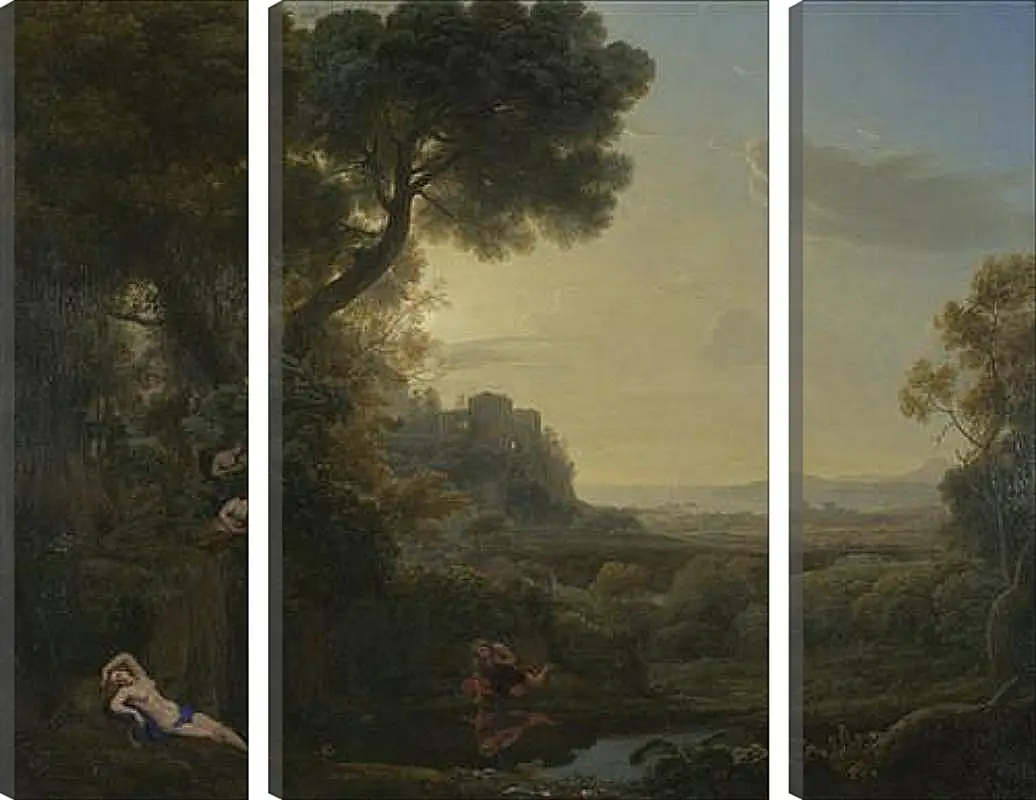 Модульная картина - Landscape with Narcissus and Echo. Лоррен Клод