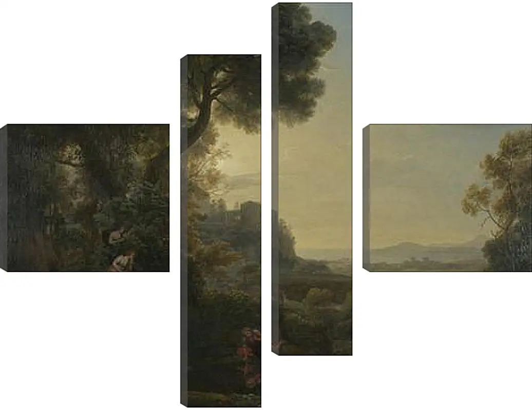 Модульная картина - Landscape with Narcissus and Echo. Лоррен Клод