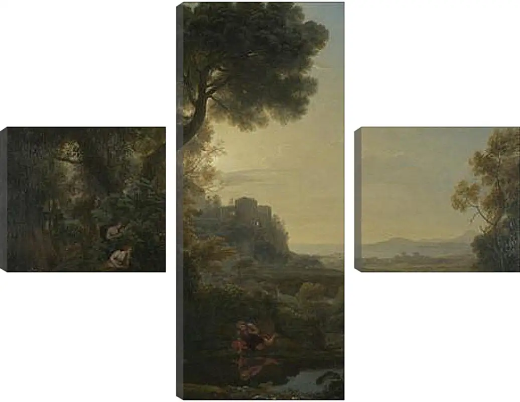 Модульная картина - Landscape with Narcissus and Echo. Лоррен Клод