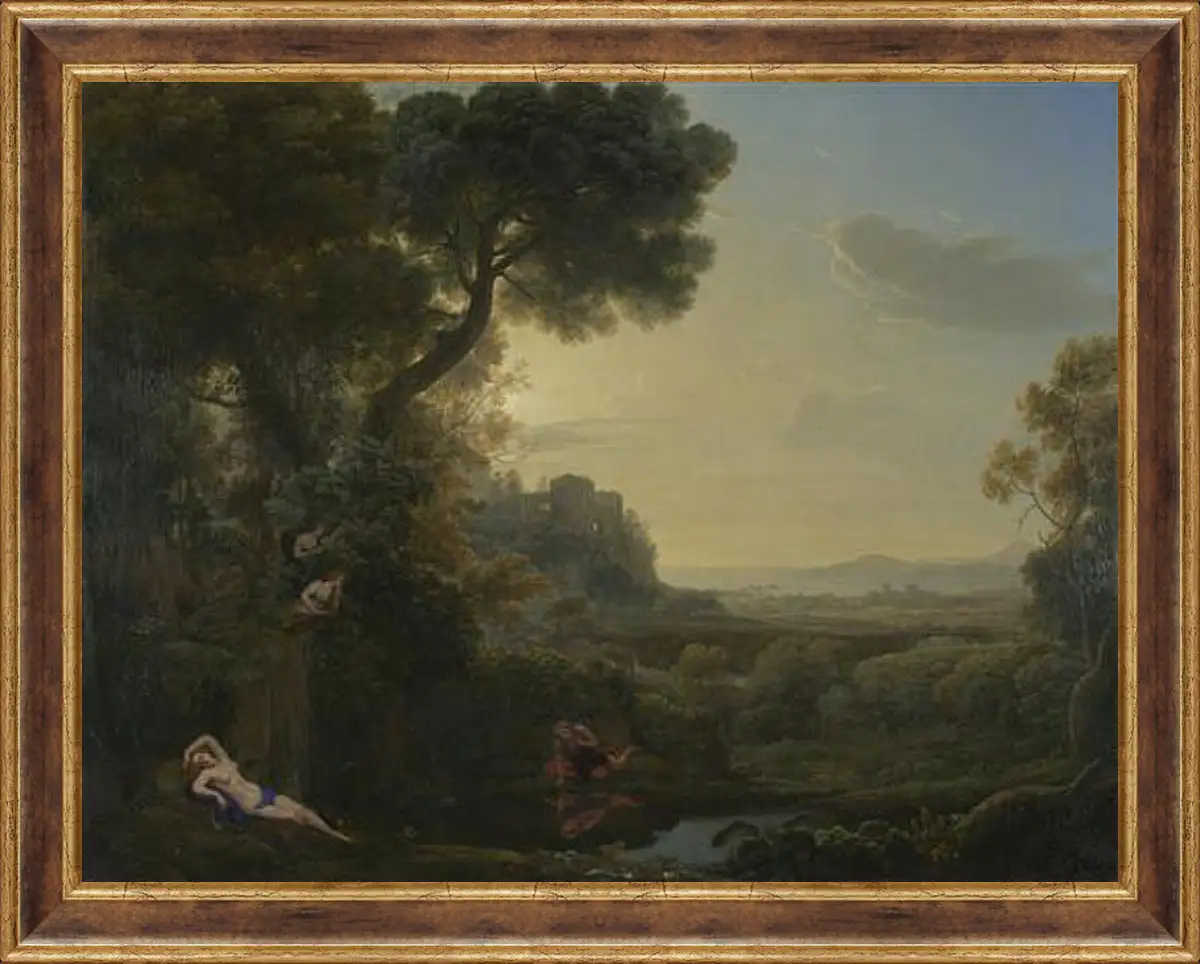 Картина в раме - Landscape with Narcissus and Echo. Лоррен Клод