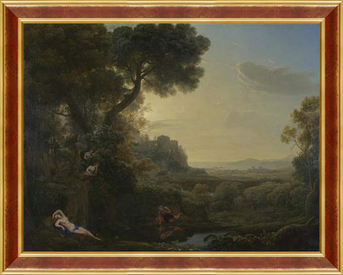 Картина в раме - Landscape with Narcissus and Echo. Лоррен Клод