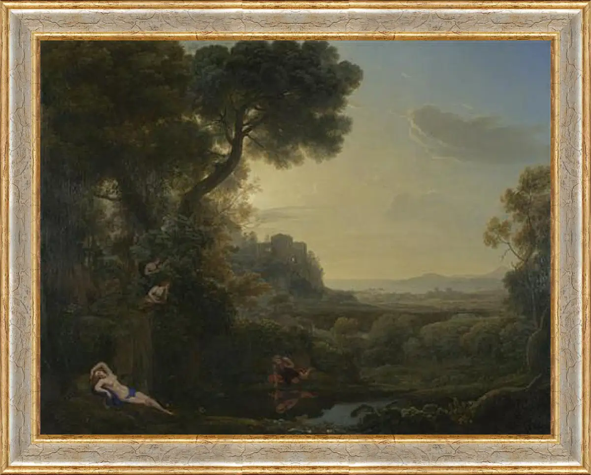 Картина в раме - Landscape with Narcissus and Echo. Лоррен Клод