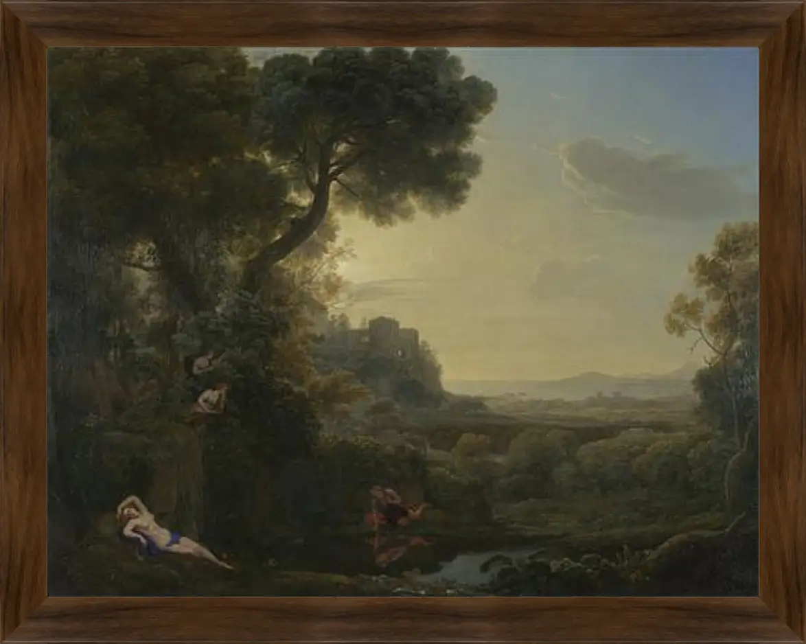 Картина в раме - Landscape with Narcissus and Echo. Лоррен Клод