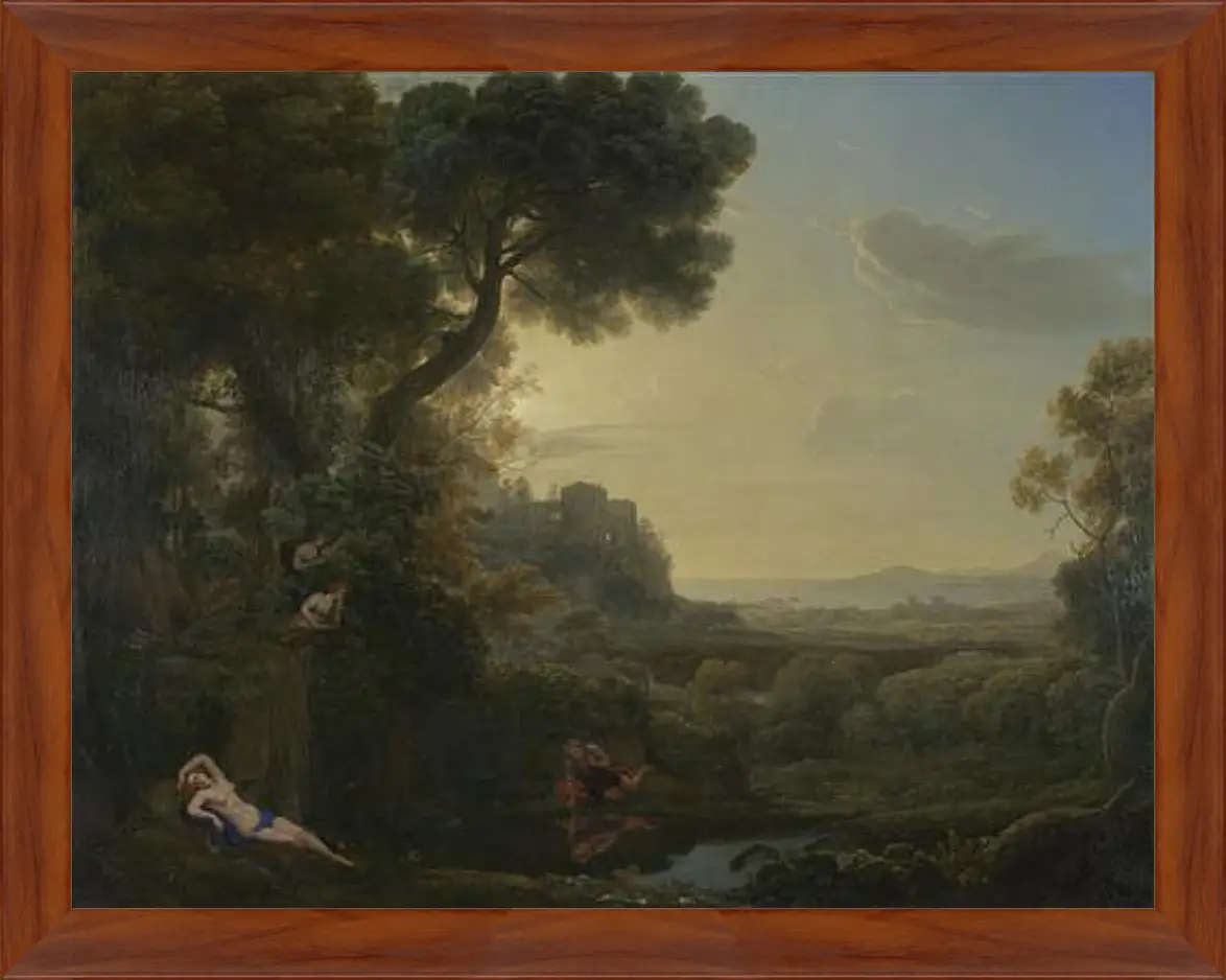 Картина в раме - Landscape with Narcissus and Echo. Лоррен Клод