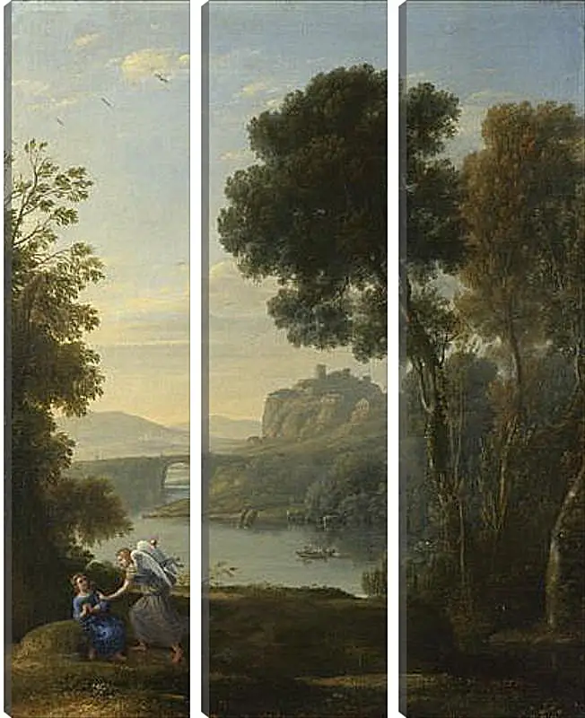 Модульная картина - Landscape with Hagar and the Angel. Лоррен Клод