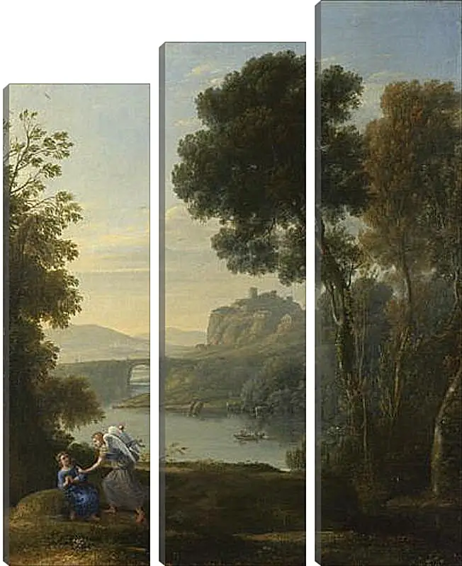 Модульная картина - Landscape with Hagar and the Angel. Лоррен Клод