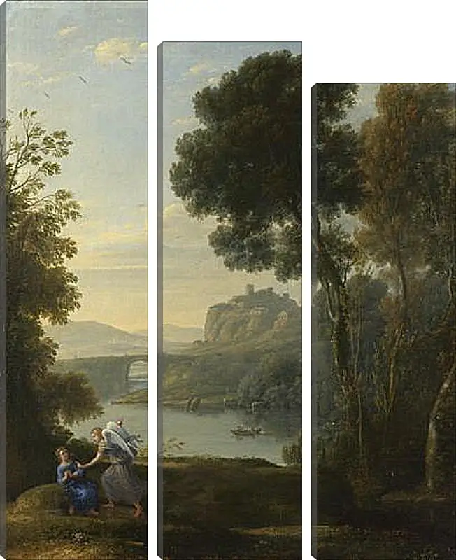 Модульная картина - Landscape with Hagar and the Angel. Лоррен Клод