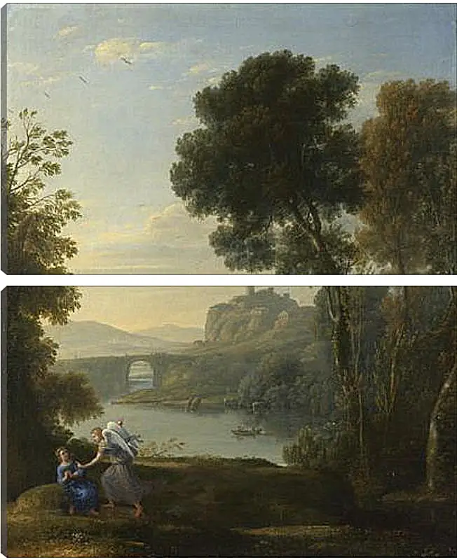 Модульная картина - Landscape with Hagar and the Angel. Лоррен Клод