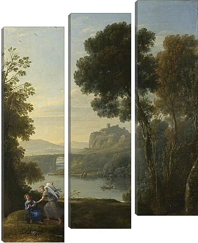 Модульная картина - Landscape with Hagar and the Angel. Лоррен Клод