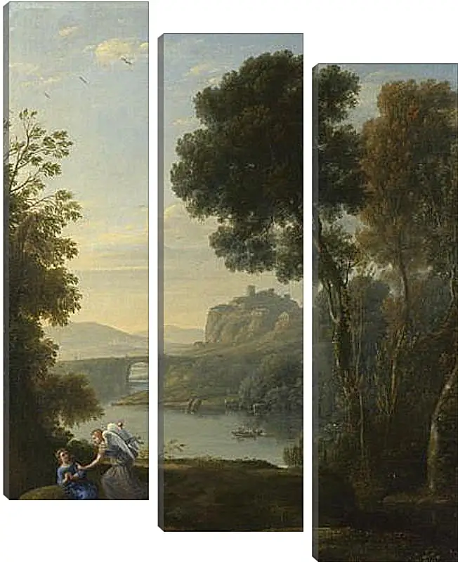 Модульная картина - Landscape with Hagar and the Angel. Лоррен Клод