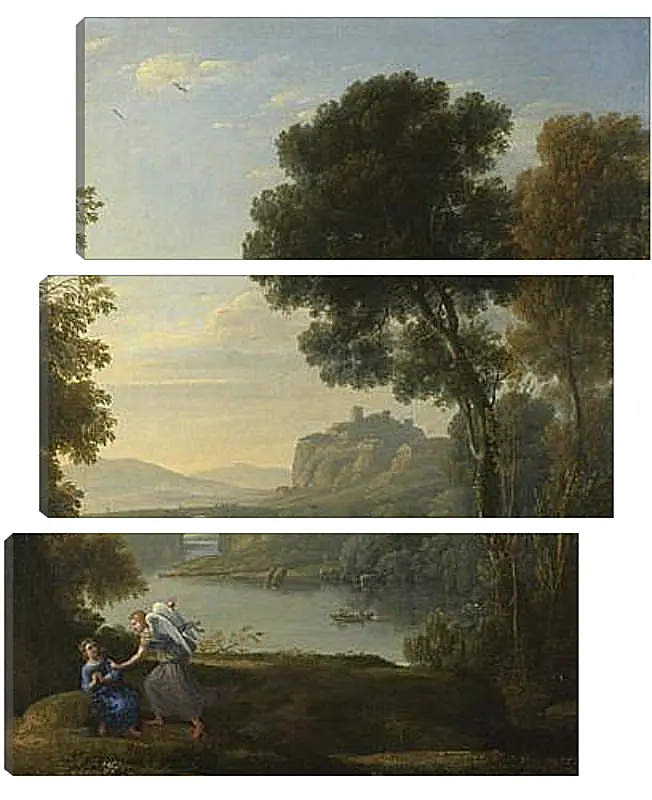 Модульная картина - Landscape with Hagar and the Angel. Лоррен Клод