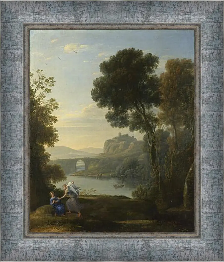 Картина в раме - Landscape with Hagar and the Angel. Лоррен Клод