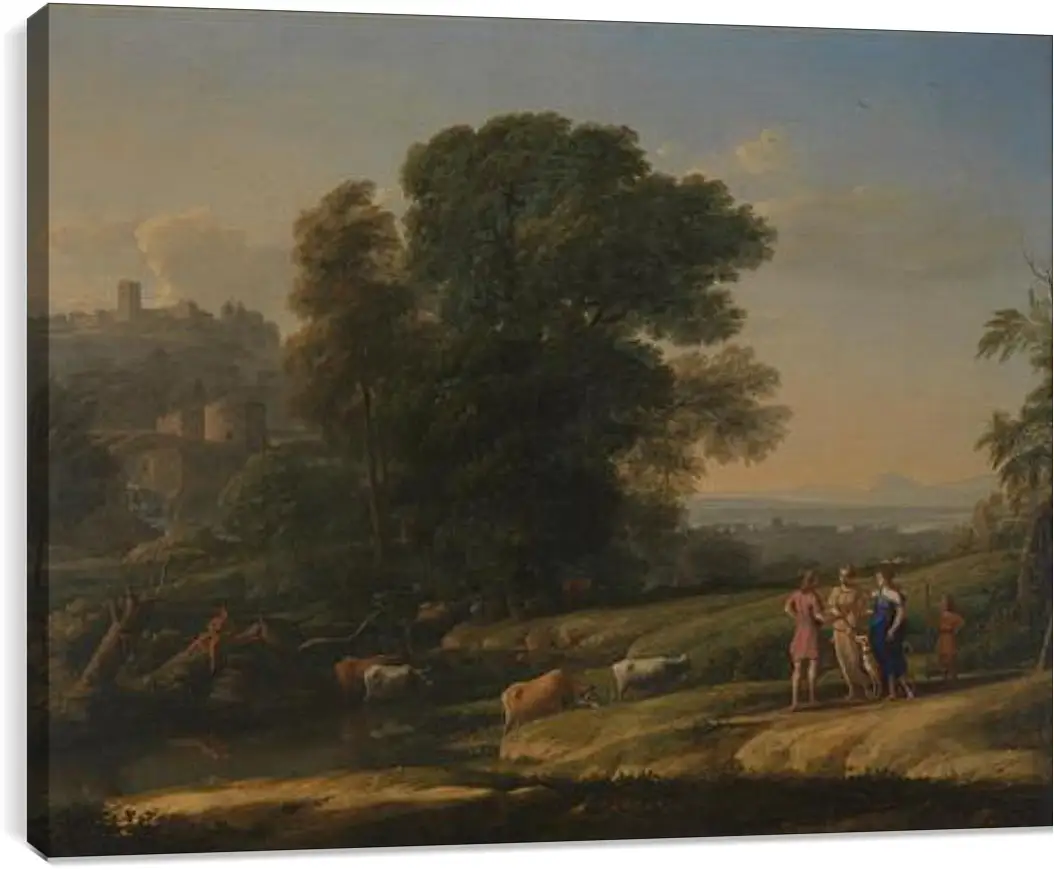 Постер и плакат - Landscape with Cephalus and Procris reunited by Diana. Лоррен Клод