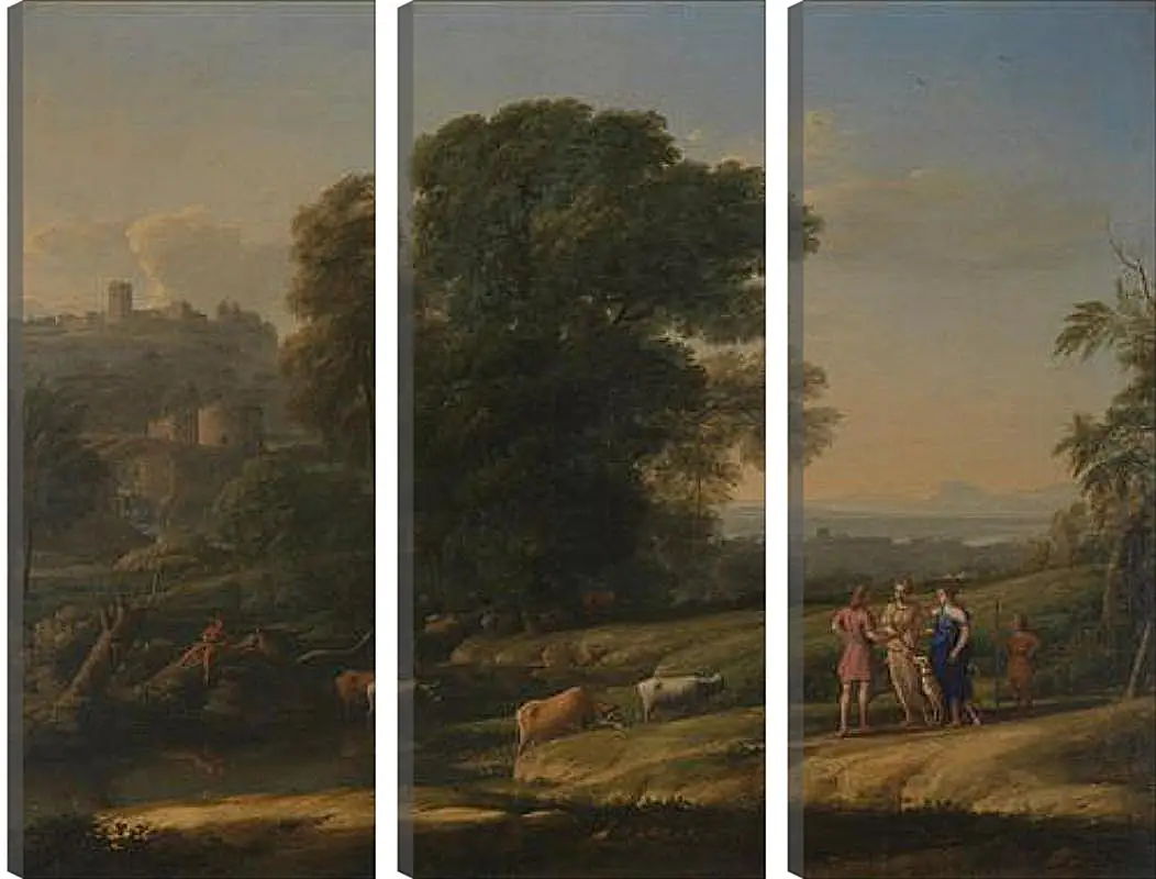 Модульная картина - Landscape with Cephalus and Procris reunited by Diana. Лоррен Клод