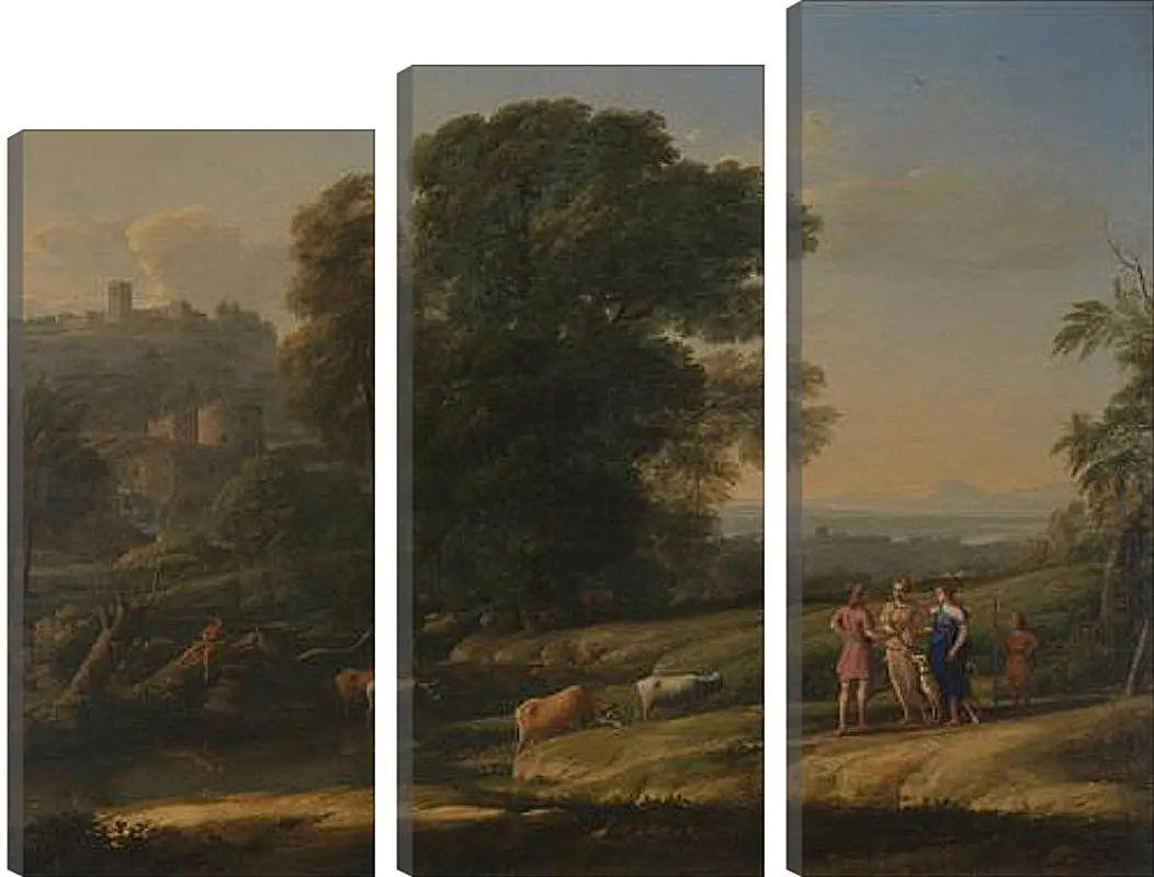 Модульная картина - Landscape with Cephalus and Procris reunited by Diana. Лоррен Клод