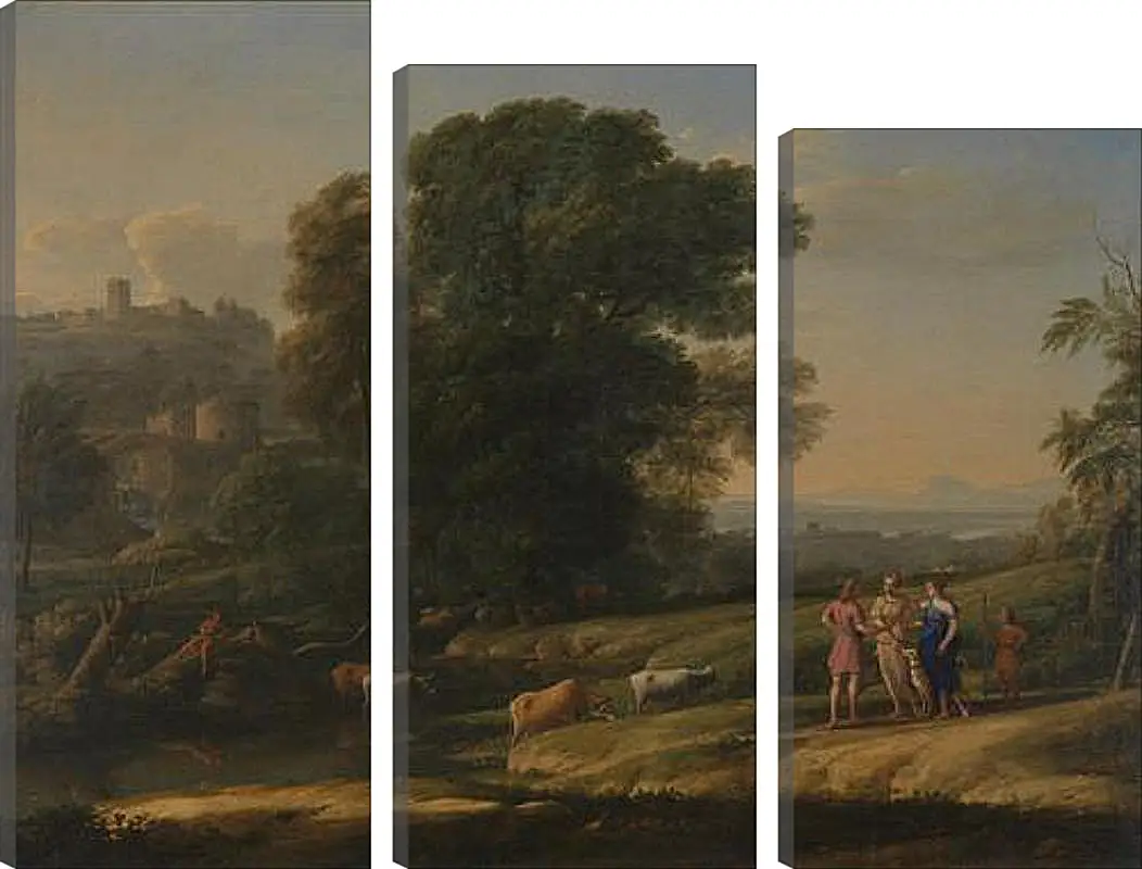 Модульная картина - Landscape with Cephalus and Procris reunited by Diana. Лоррен Клод