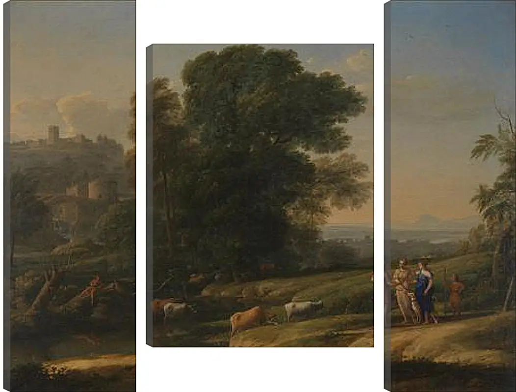 Модульная картина - Landscape with Cephalus and Procris reunited by Diana. Лоррен Клод