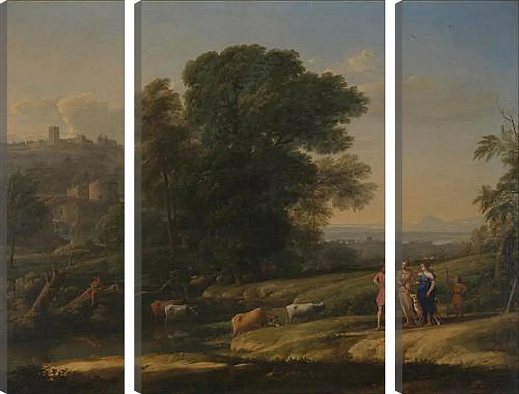 Модульная картина - Landscape with Cephalus and Procris reunited by Diana. Лоррен Клод