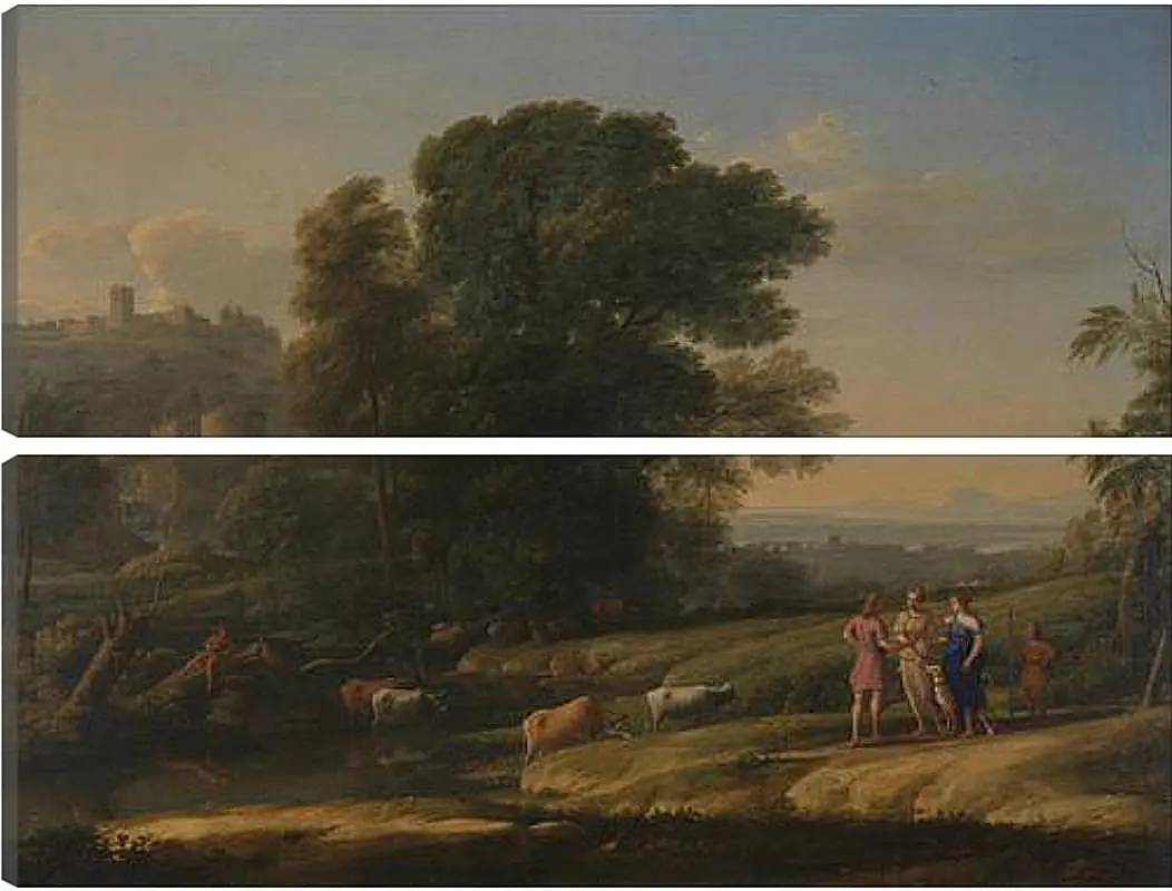 Модульная картина - Landscape with Cephalus and Procris reunited by Diana. Лоррен Клод