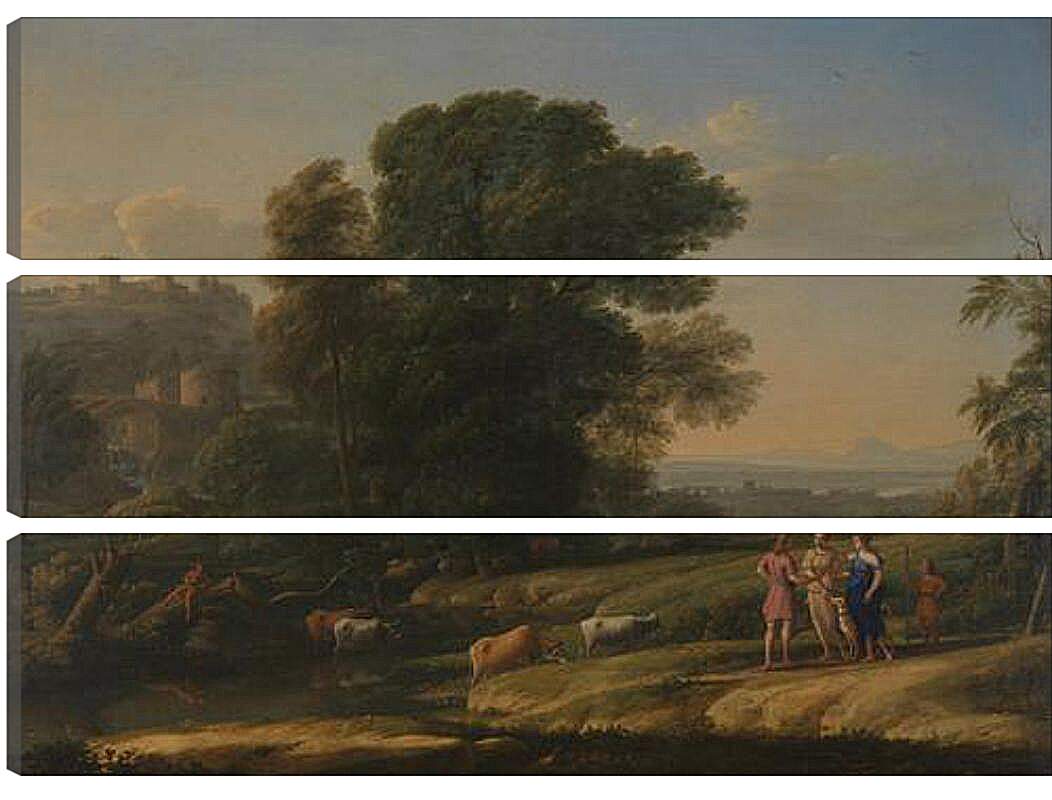 Модульная картина - Landscape with Cephalus and Procris reunited by Diana. Лоррен Клод