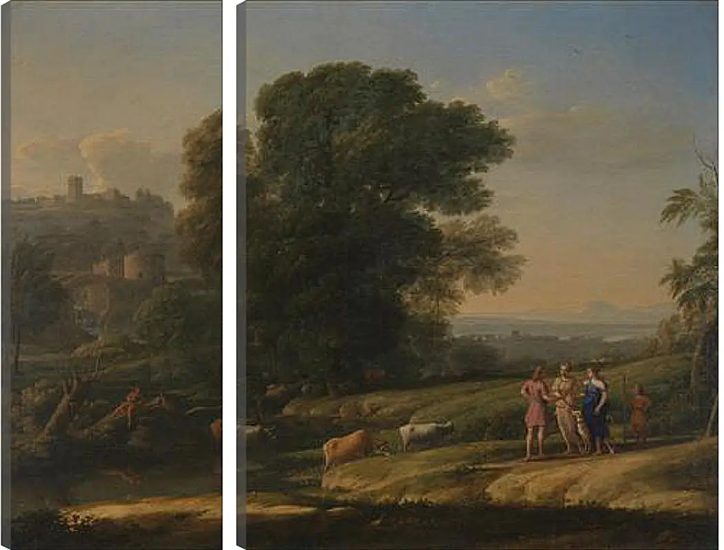 Модульная картина - Landscape with Cephalus and Procris reunited by Diana. Лоррен Клод