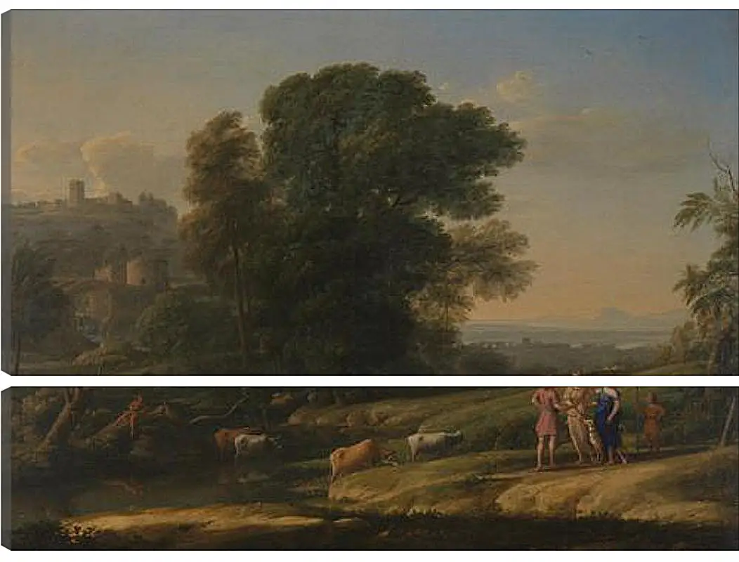 Модульная картина - Landscape with Cephalus and Procris reunited by Diana. Лоррен Клод