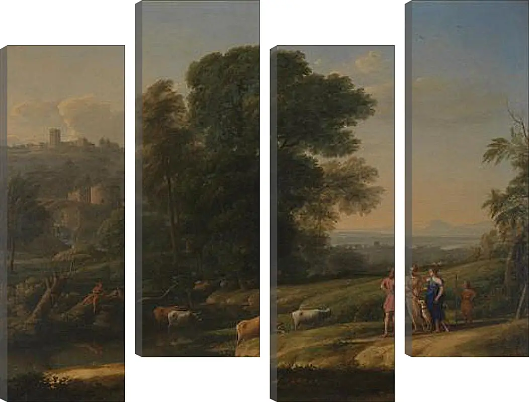 Модульная картина - Landscape with Cephalus and Procris reunited by Diana. Лоррен Клод