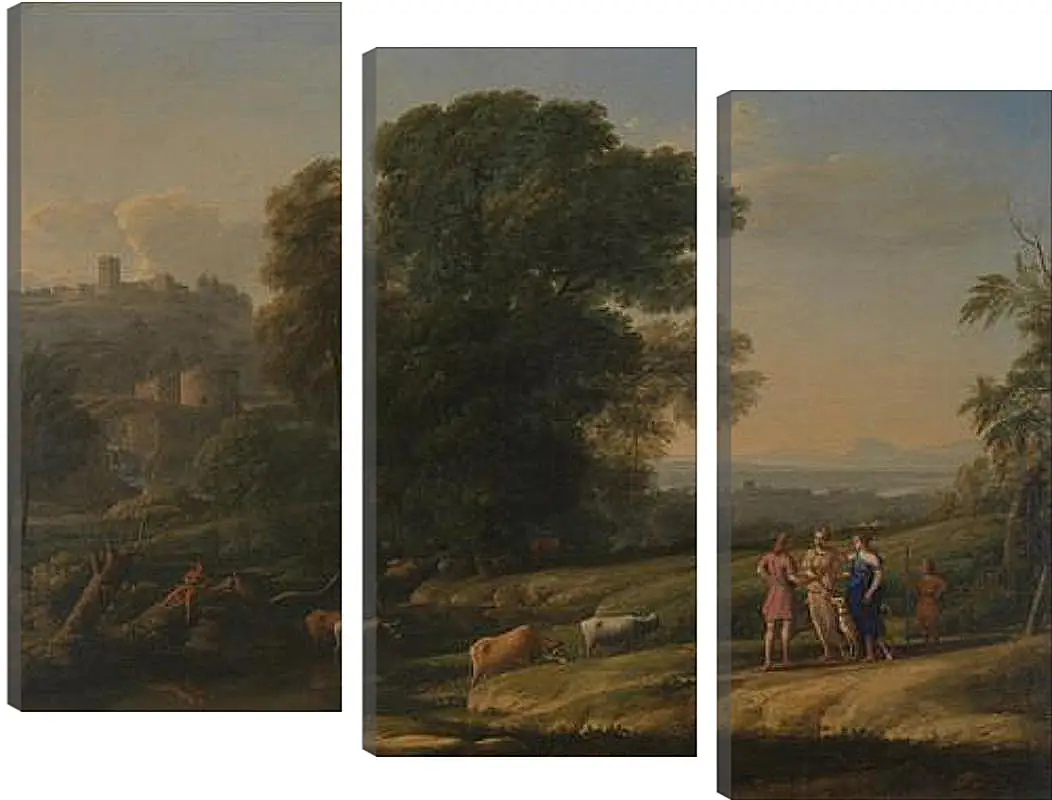 Модульная картина - Landscape with Cephalus and Procris reunited by Diana. Лоррен Клод