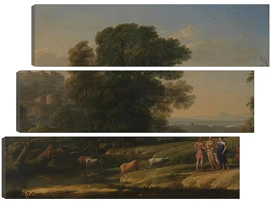 Модульная картина - Landscape with Cephalus and Procris reunited by Diana. Лоррен Клод